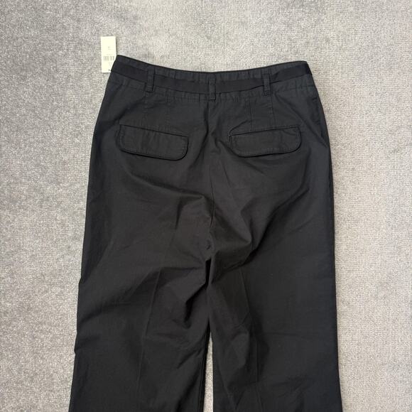 Maeve Anthropologie Pants Womens 10 Black Wide Leg Tie Waist Stretch Cotton NWT - Picture 12 of 13